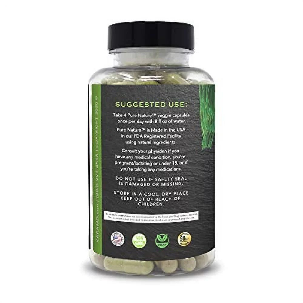 KaraMD Pure Nature | Dr Formulated Greens; Fruit & Vegetable Whole Food Health Supplement | Vitamins; Fiber & Antioxidant Superfood Nutrition | Natural Energy; Digestion & Immunity Boost; 120 Capsules