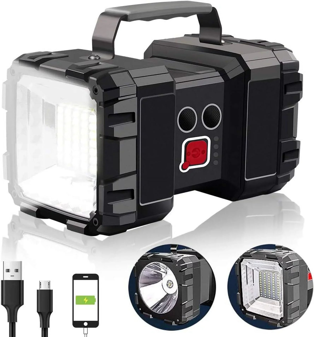 AlpsWolf Rechargeable Flashlight; LED Spotlight Flashlight 15000 Capacity 4000LM 20h Ultra-Long Standby Ultra Bright Flashlight Streamproof with USB Output as a Power Bank for Camping Accessories W845