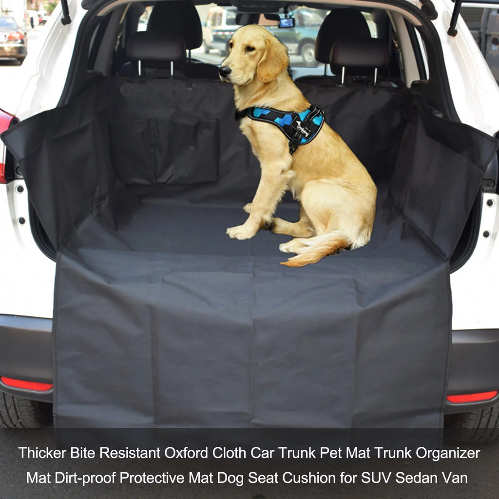 Arealer Thicker Bite Resistant Oxford Cloth Car Trunk Pet Mat Trunk Organizer Mat Dirt-proof Protective Mat Dog Seat Cushion for SUV Sedan Van