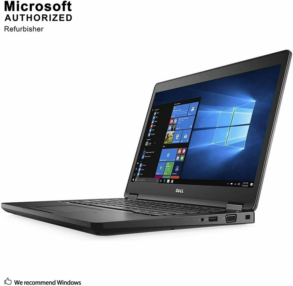 PRE-OWNED Latitude 5480 Business Mobile pc 14.0'' HD (1366 x 768) Non-Touch, 6th Gen Core i5-6300U, 16GB RAM, 256GB SSD, HD 520 Graphics, Windows 10 Pro