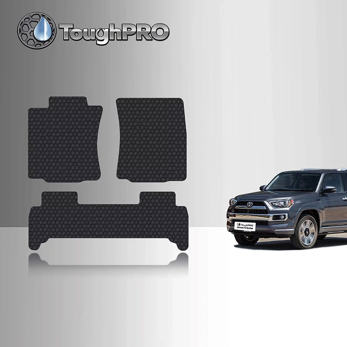 TOUGHPRO Floor Mat Accessories Set (Front Row + 2nd Row) Compatible with Toyota 4Runner - All Weather - 2021