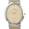 Pre-Owned Omega OMEGA De Ville Watch Stainless Steel Swiss Made Silver/Gold Quartz Silver Dial Boys (Fair)