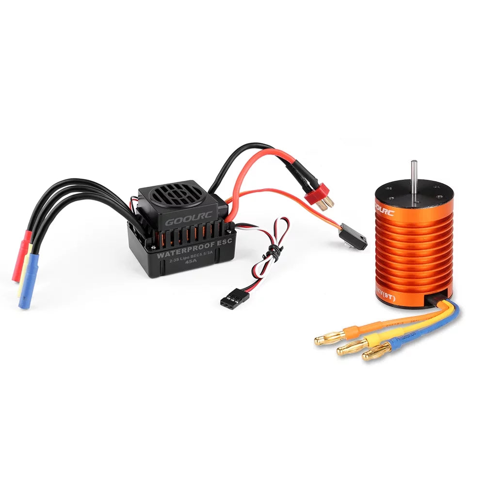GoolRC Upgrade Fluid F540 4370KV Brushless Motor with 45A ESC Combo Set for 110 Car Truck
