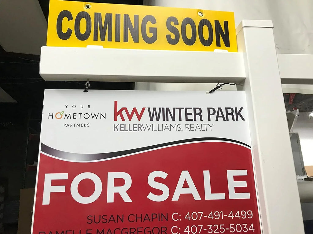5 Pack COMING SOON Yellow Sign 6” X 24" (COMING SOON) Pre-Printed Double Sides Yellow Corrugated Plastic 4Mm; Sign Board 4Mm; ***Sign ; Metal Sign & Sign Post Not Included; Ship Same D
