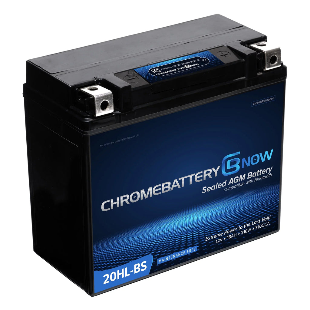 Chrome Battery Now YTX20HL-BS Processor Wireless Smartphone Connectivity AGM Battery for Personal Fluid - Brp (sea-doo) 1500 Gti, Gtr, Gts, Gtx, Rxt, Rxp, Wake Years (2016 - 2019)