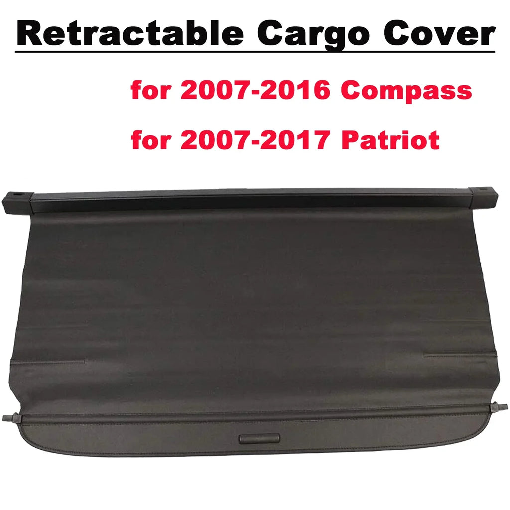 Fit Jeep Compass Patriot 2007-2016 Retractable Cargo Cover for 2007 2008 2009 2010 2011 2012 2013 2014 2015 2016 Jeep Patriot Compass SUV Accessory Black Rear Trunk Security Shade Cover
