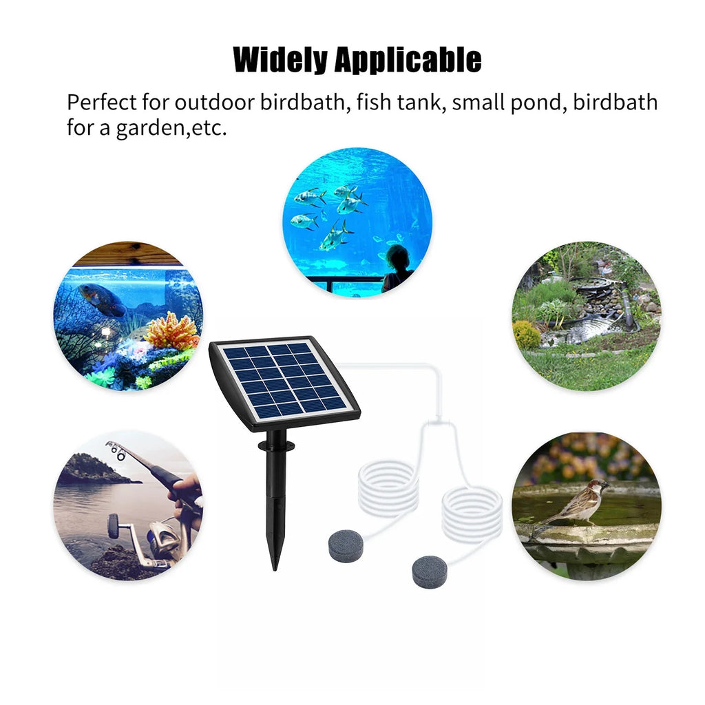 Oxygenation pump,8.2ft Channel 2 Solar Pump With Aerator Air 6v 2w Solar Fish Pool Pond 2w Solar Pump Pool Pump Aerator Fish 2 Air Bubble Air Pump Aerator Maiju